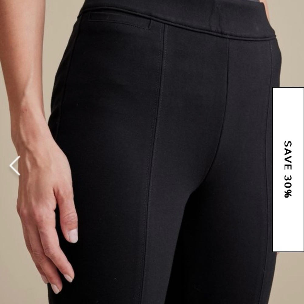 Soft Surroundings Ponte Slim Ankle Front Seam Detail Pull On Pants size M